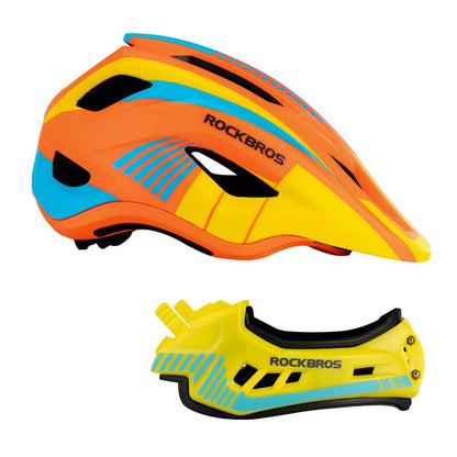 ROCKBROS Kinder helm Integriert Fahrradhelm mit Abnehmbarem Kinnschutz