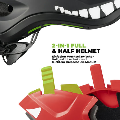 ROCKBROS Kinderhelm Cartoon Integralhelm mit abnehmbarem Kinnschutz