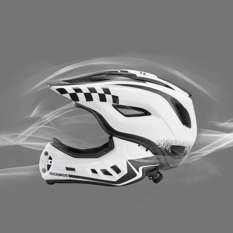 ROCKBROS Kinderhelm Integralhelm mit Abnehmbare Kinnschutz für Jungen/Mädchen