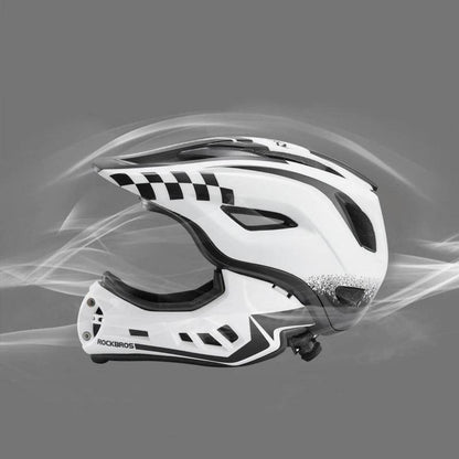 ROCKBROS Kinderhelm Integralhelm mit Abnehmbare Kinnschutz für Jungen/Mädchen