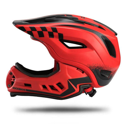 ROCKBROS Kinderhelm Integralhelm mit Abnehmbare Kinnschutz für Jungen/Mädchen