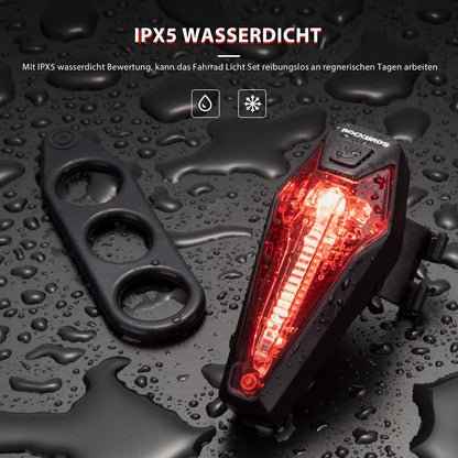 ROCKBROS LED hinten Fahrradlicht Aufladbarer IPX5 Wasserdicht