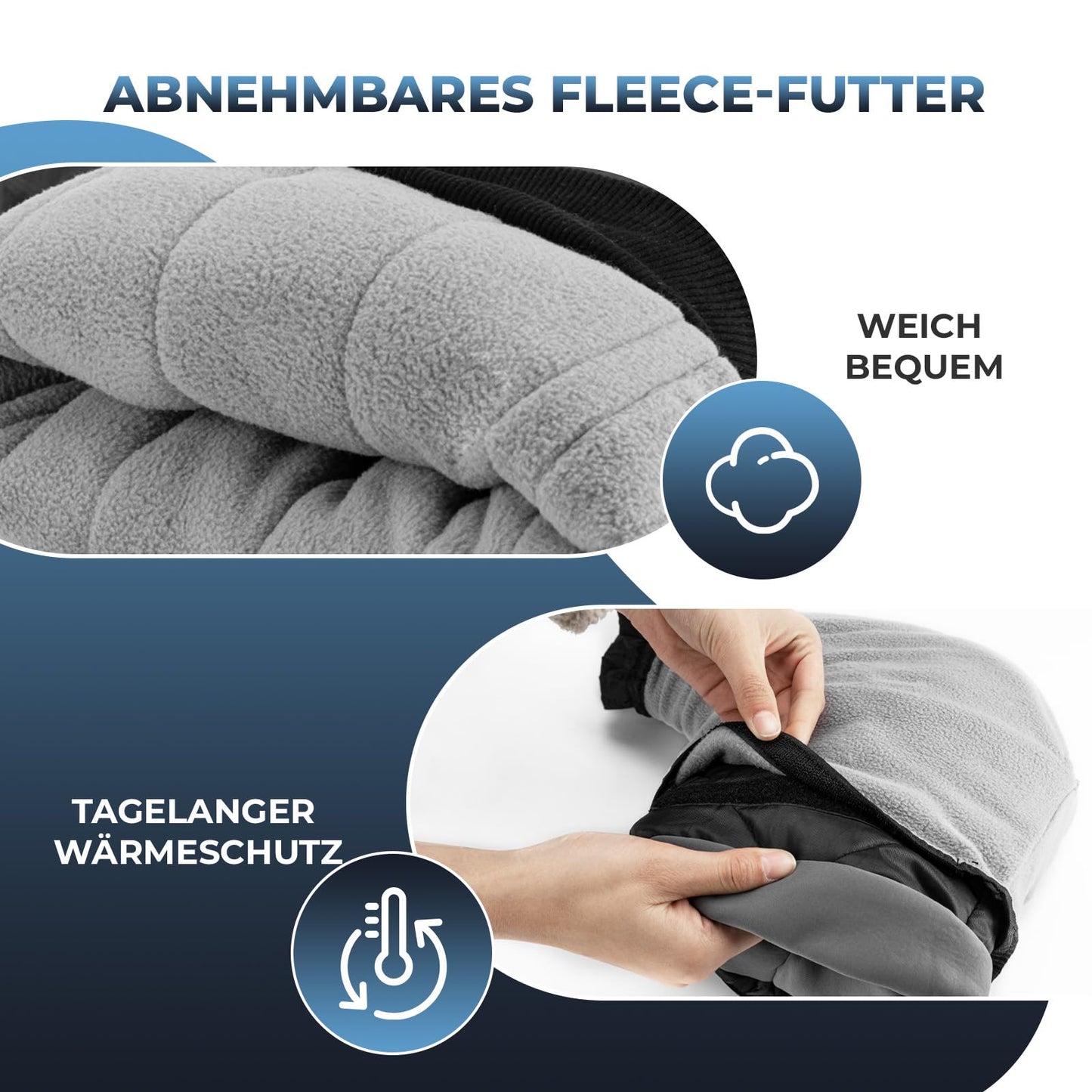 ROCKBROS Lenkerstulpen Lenker Gefüttert Abdichtung Handschuhe Schwarz