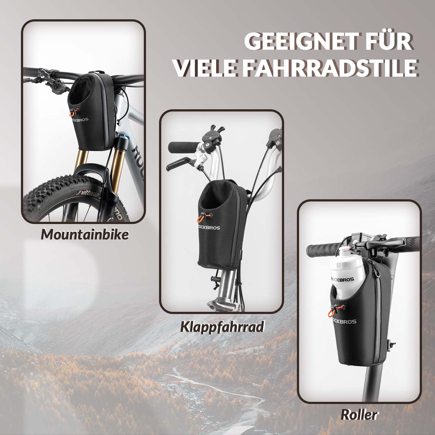 Lenkertasche Flaschentasche Trinkflaschenhalter Multifunktionales Design