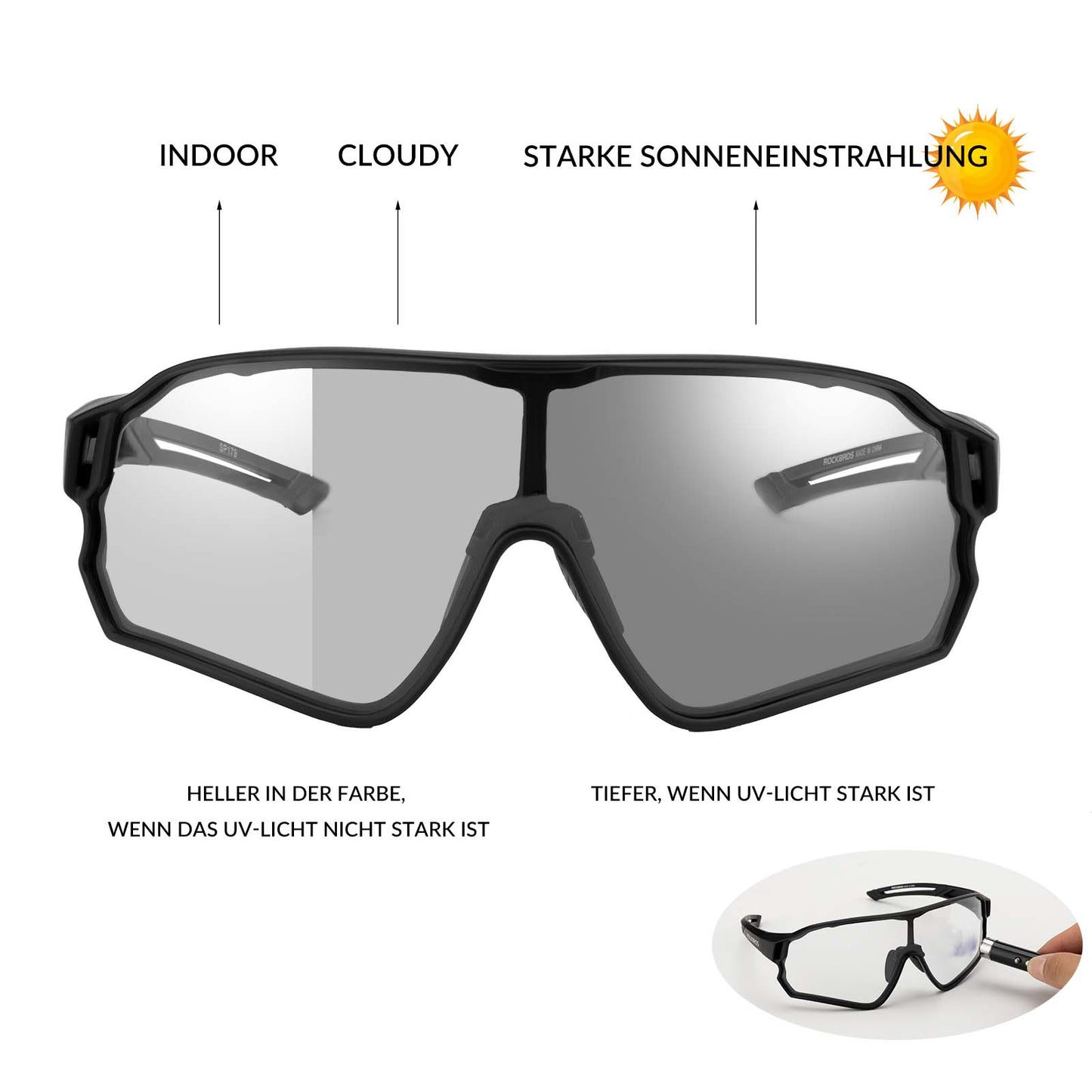 Dynamische Radbrille mit UV400-Sonnenfilter