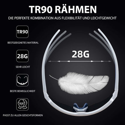 Polarisierte Fahrradbrille mit 4 Wechselgläsern
