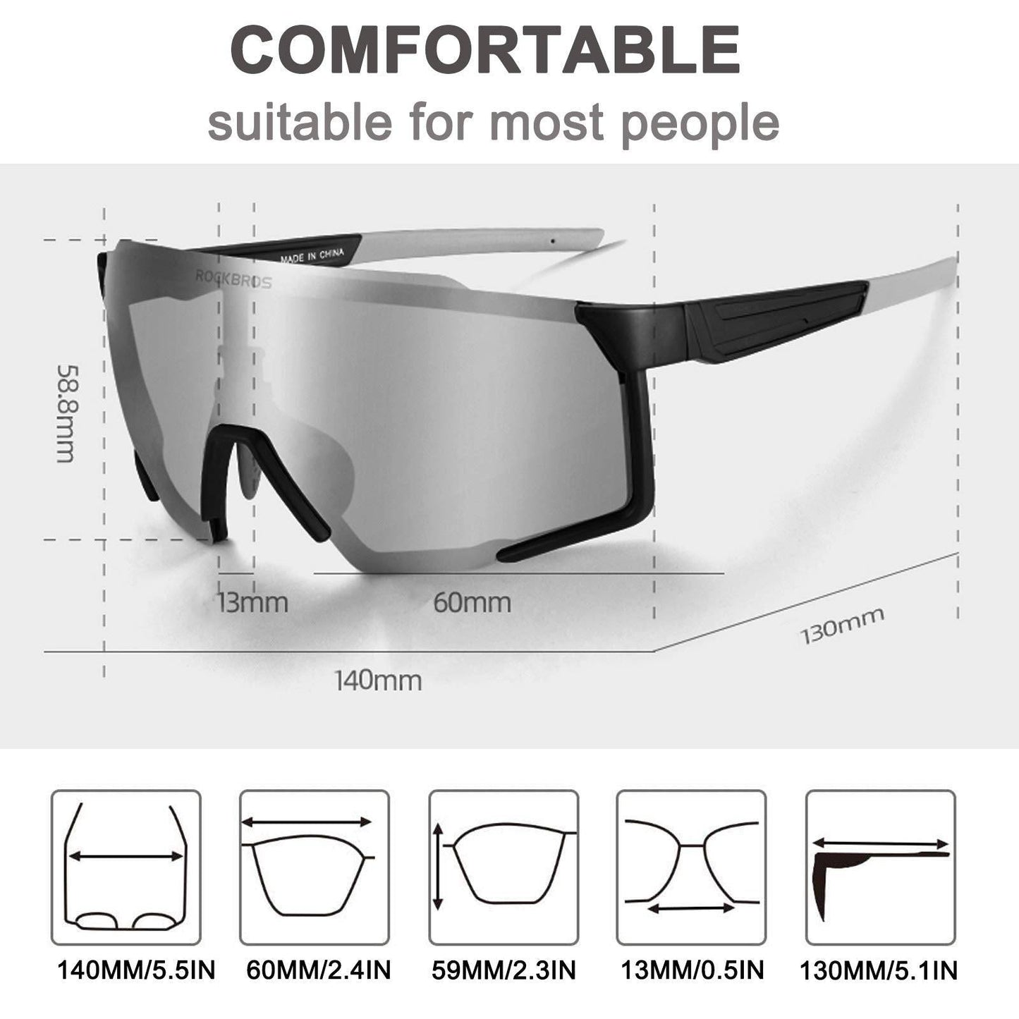 Schwarze Polarisierte Sonnenbrille für Outdoor-Sport