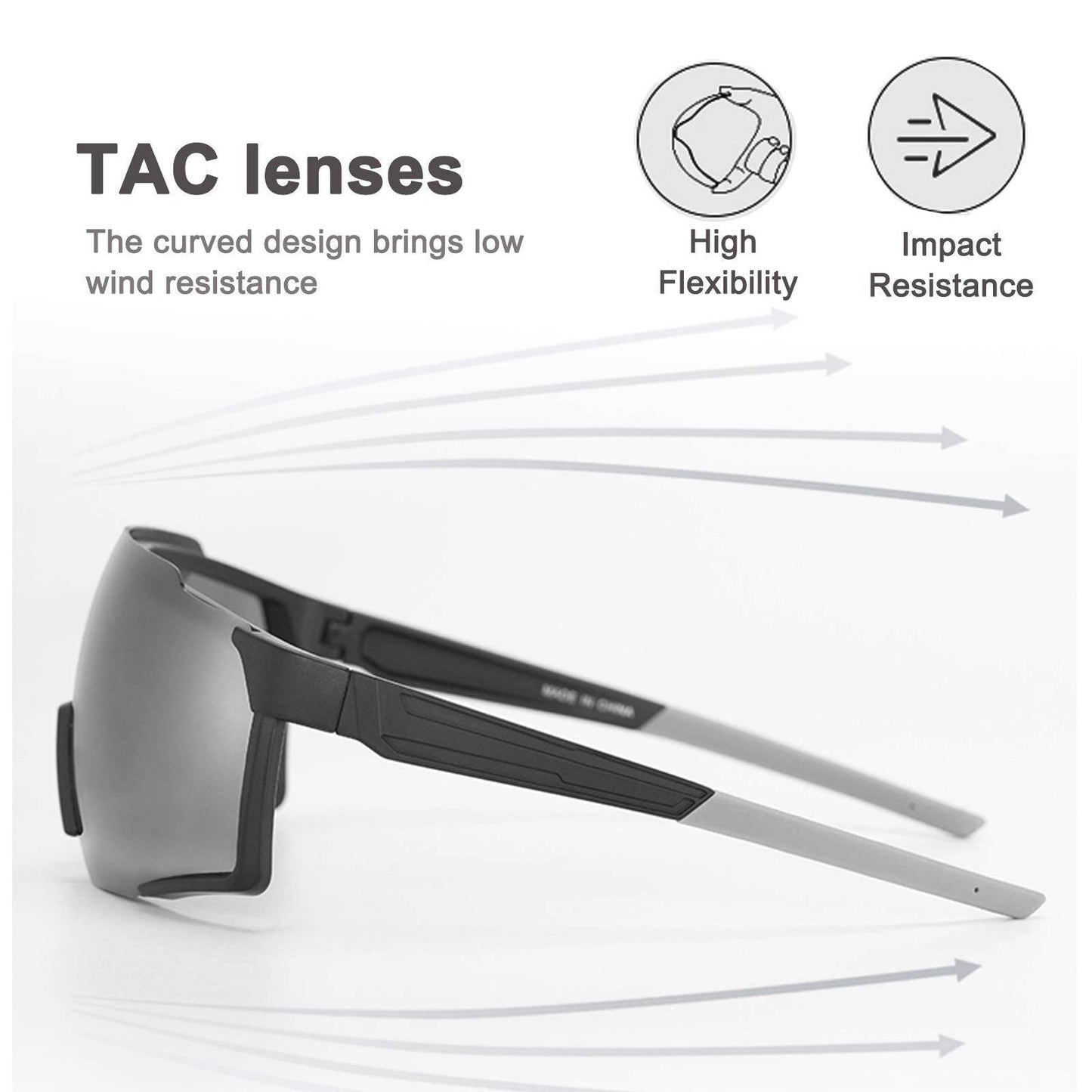Schwarze Polarisierte Sonnenbrille für Outdoor-Sport
