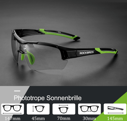 ROCKBROS Radbrille Sonnenbrille Halbrahmen Photochromatische Brille