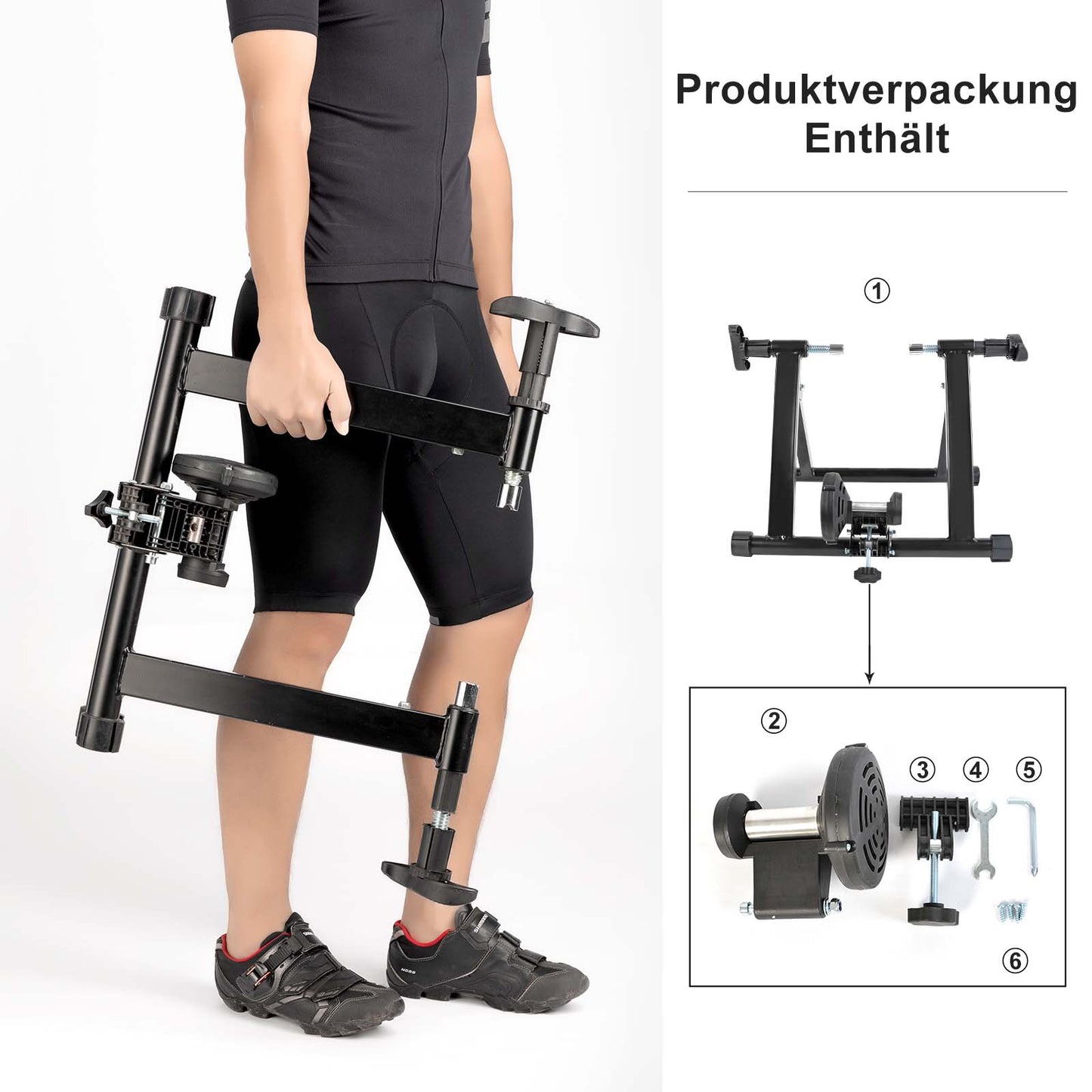ROCKBROS Rollentrainer Magnetisches Indoor-Bike-Trainingsgerät Faltbar
