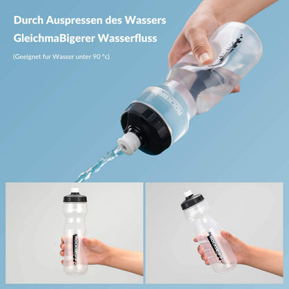 ROCKBROS Sport Trinkflasche 750ml Fahrrad Wasserflasche BPA-Frei