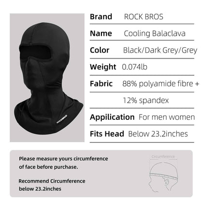 ROCKBROS Sturmhaube Bandana UPF 50+ Elastisch Multifunktionstuch Unisex