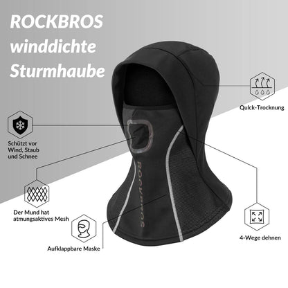 ROCKBROS Sturmhaube mit atmungsaktivem Mesh für Outdoorsports Unisex