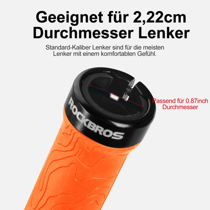 ROCKBROS Ultra-Leicht Fahrradgriffe aus Gummi mit Aluminium Lock-on Design