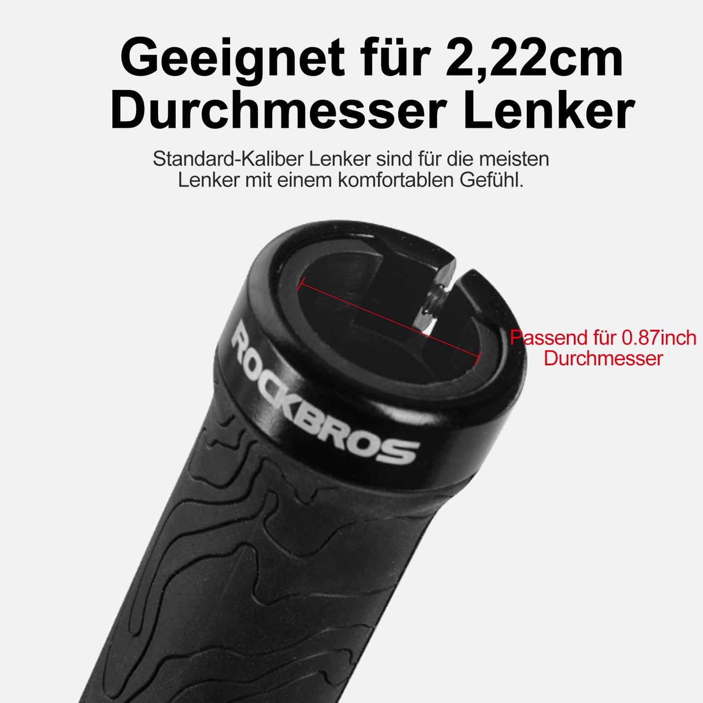 ROCKBROS Ultra-Leicht Fahrradgriffe aus Gummi mit Aluminium Lock-on Design