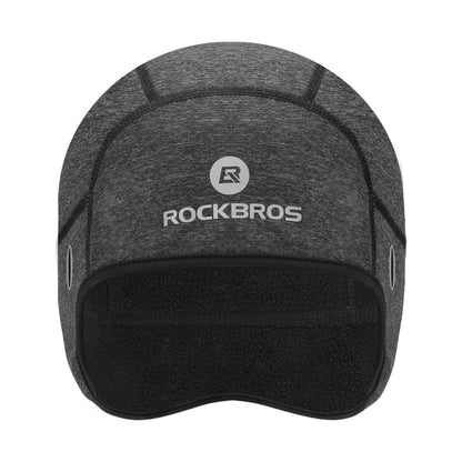 ROCKBROS Winter Fahrrad Mütze Winddicht Helmmütze mit Brillenlöcher
