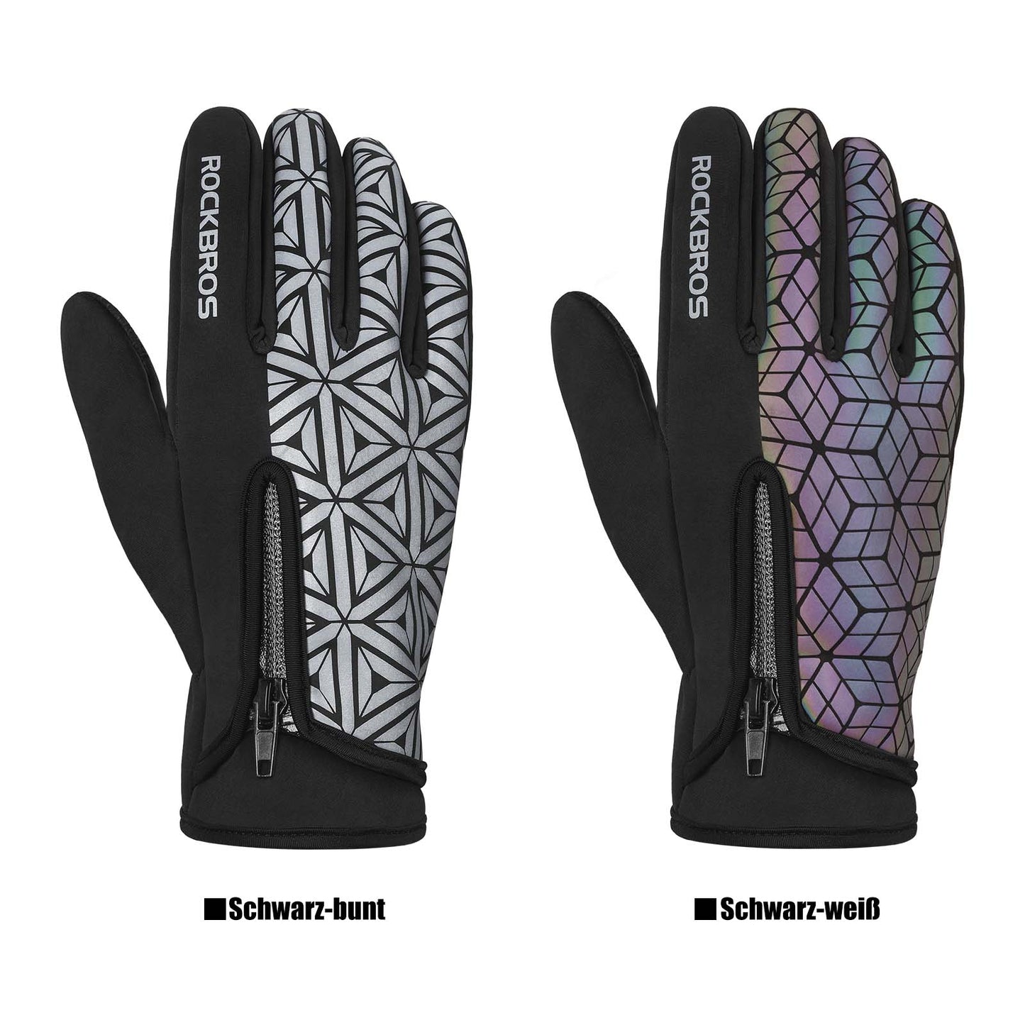 ROCKBROS Winter Fahrradhandschuhe Warm für Fahrrad Laufen Fitness Unisex