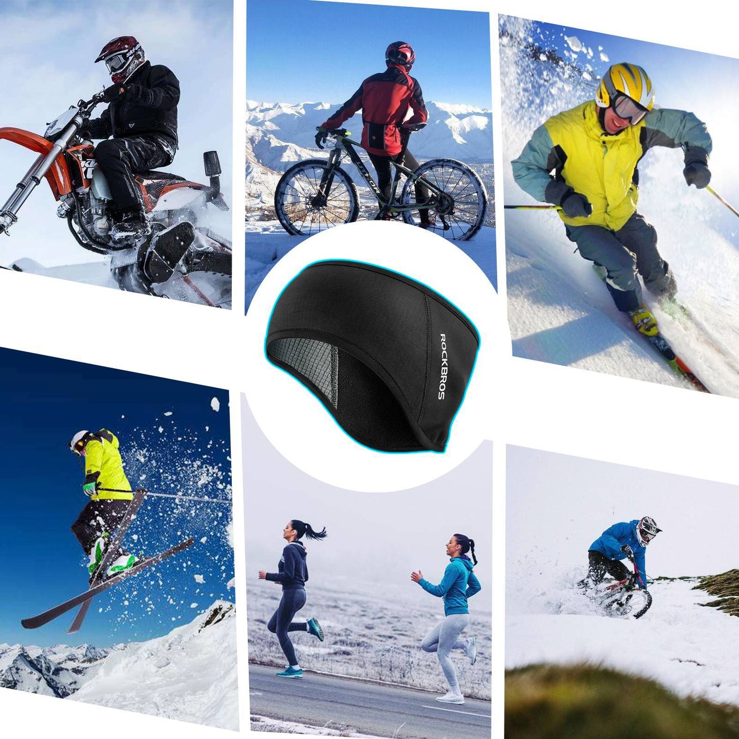 ROCKBROS Winter Thermo Radfahren Ohrwärmer Stirnbänder für Männer Frauen