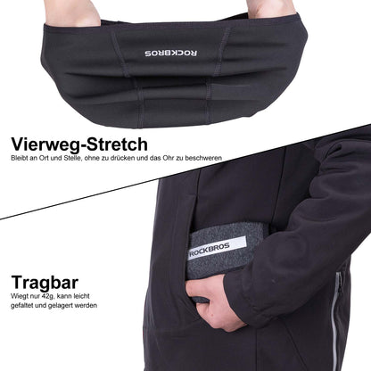 ROCKBROS Wintermütze Warm Strickmütze für Radfahren & Skifahren Schwarz