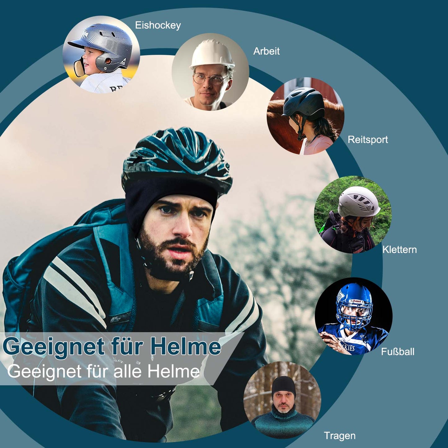 ROCKBROS Wintermütze Warm Strickmütze für Radfahren & Skifahren Schwarz