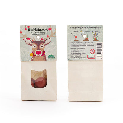 Rudolph noses – Red flower marbles
