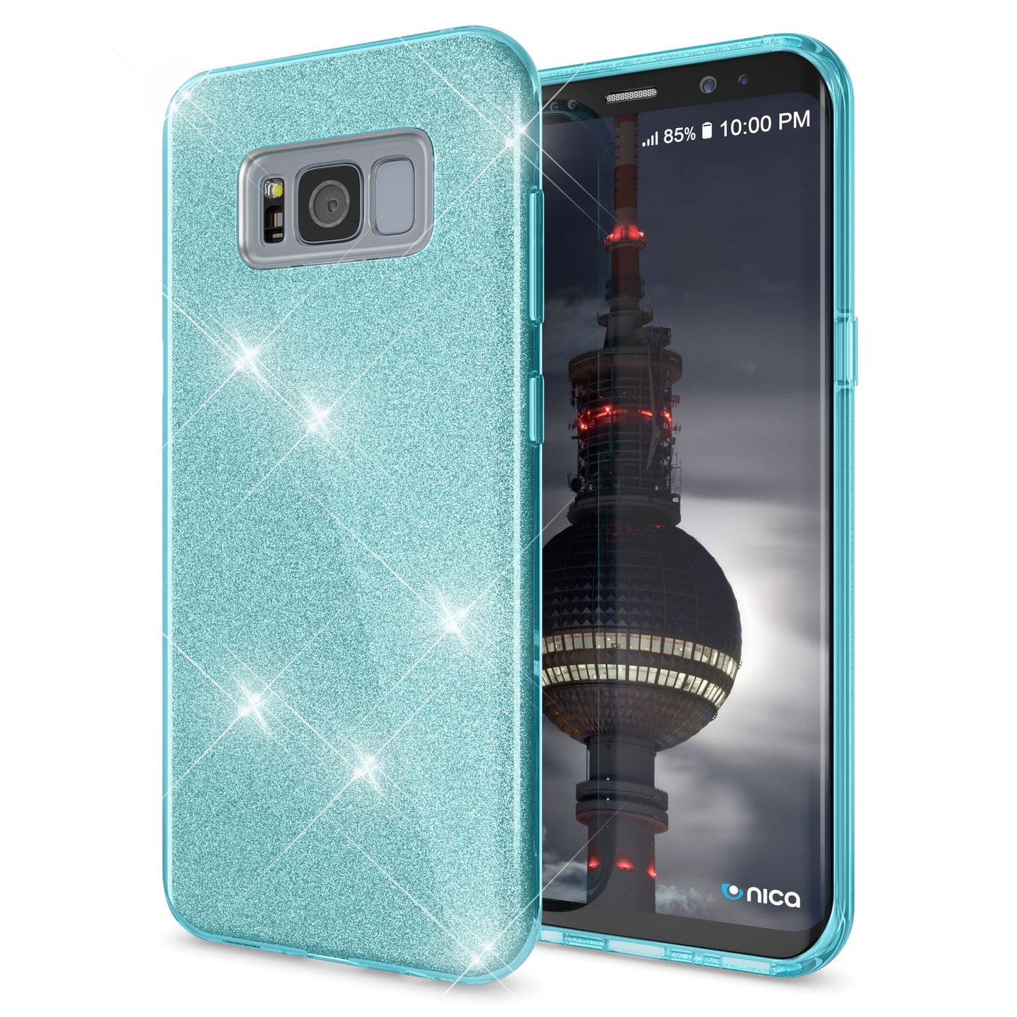 Samsung Galaxy S8 Plus Handy Hülle von NALIA, Glitzer Silikon Cover Case Schutz
