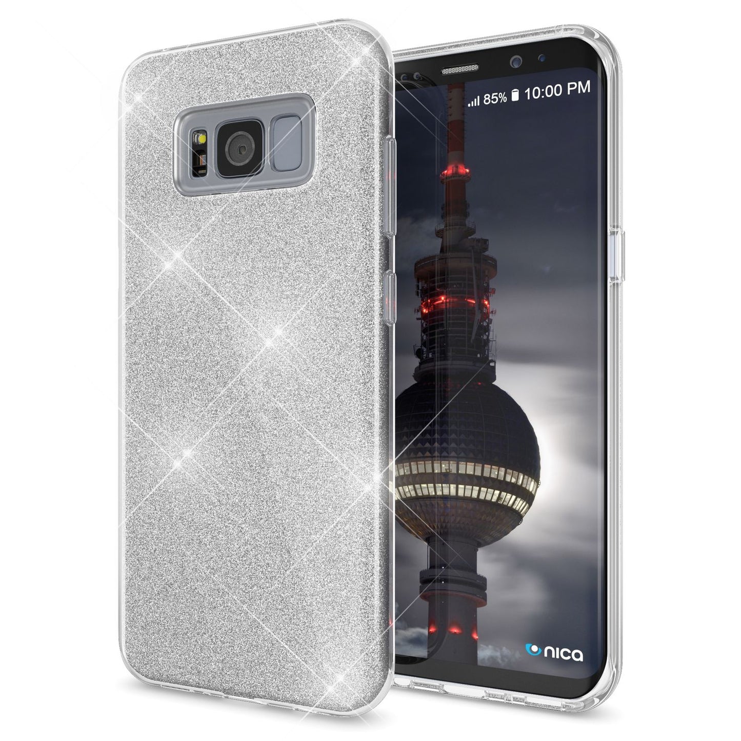 Samsung Galaxy S8 Plus Handy Hülle von NALIA, Glitzer Silikon Cover Case Schutz
