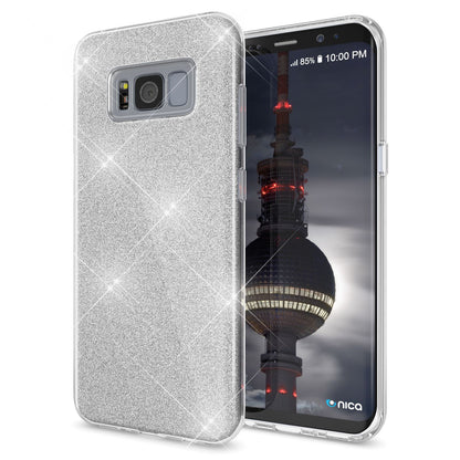 Samsung Galaxy S8 Plus Handy Hülle von NALIA, Glitzer Silikon Cover Case Schutz