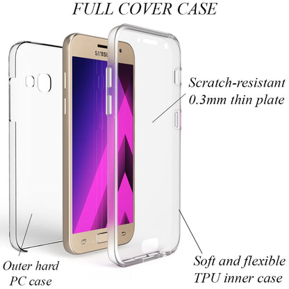 NALIA 360 Grad Handyhülle kompatibel mit Samsung Galaxy A5 2017, Full-Cover Silikon Bumper mit Displayschutz vorne Hardcase hinten, Hülle Doppel-Schutz Dünn Case Handy-Tasche