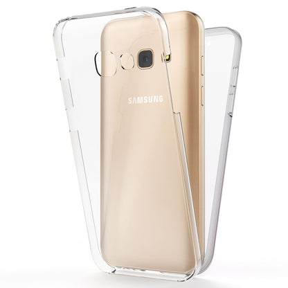 NALIA 360 Grad Handyhülle kompatibel mit Samsung Galaxy A5 2017, Full-Cover Silikon Bumper mit Displayschutz vorne Hardcase hinten, Hülle Doppel-Schutz Dünn Case Handy-Tasche