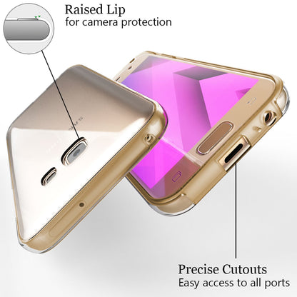 NALIA 360 Grad Handyhülle kompatibel mit Samsung Galaxy A5 2017, Full-Cover Silikon Bumper mit Displayschutz vorne Hardcase hinten, Hülle Doppel-Schutz Dünn Case Handy-Tasche
