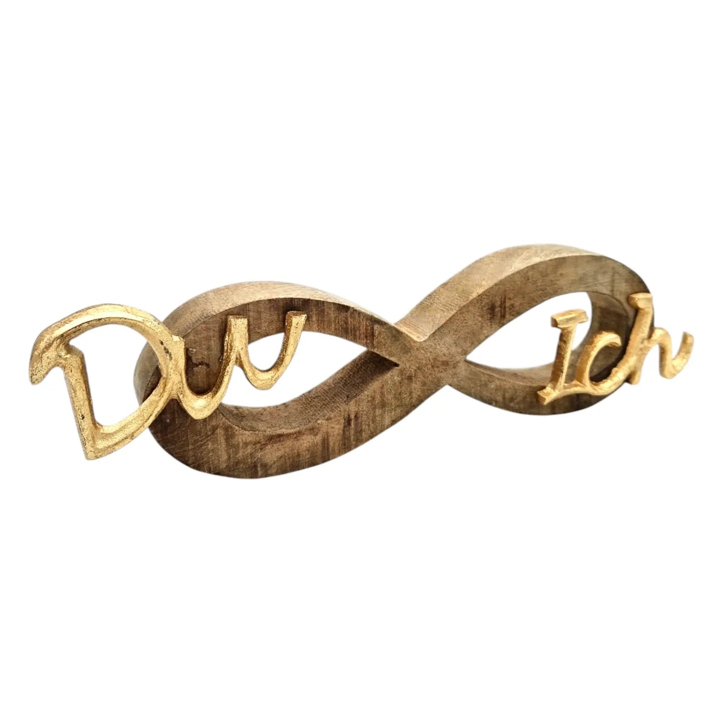 Schriftzug Schild Aufsteller Liebe Hochzeit DU & ICH Holzdeko Mango Geschenk L26 cm