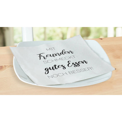 Servietten Mit Freunden schmeckt gutes Essen noch besser 80 Stück Party 33x33 cm