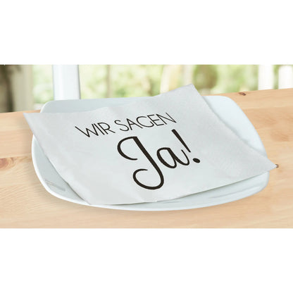 Servietten Wir sagen Ja 60 Stück Hochzeit Feier Fest Tischdeko 33x33 cm weiß
