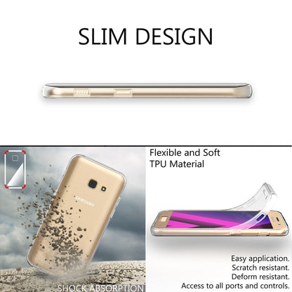 NALIA 360 Grad Handyhülle kompatibel mit Samsung Galaxy A5 2017, Full-Cover Silikon Bumper mit Displayschutz vorne Hardcase hinten, Hülle Doppel-Schutz Dünn Case Handy-Tasche
