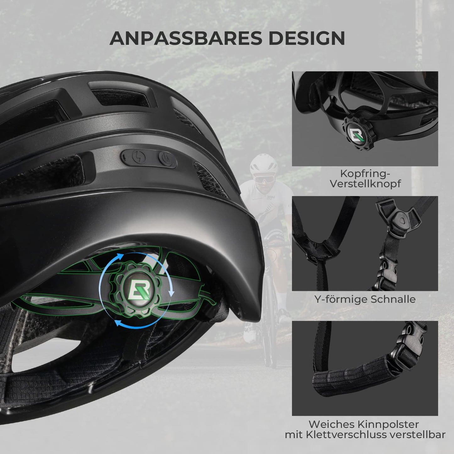 Fernsteuerbarer Smart Fahrradhelm mit Licht