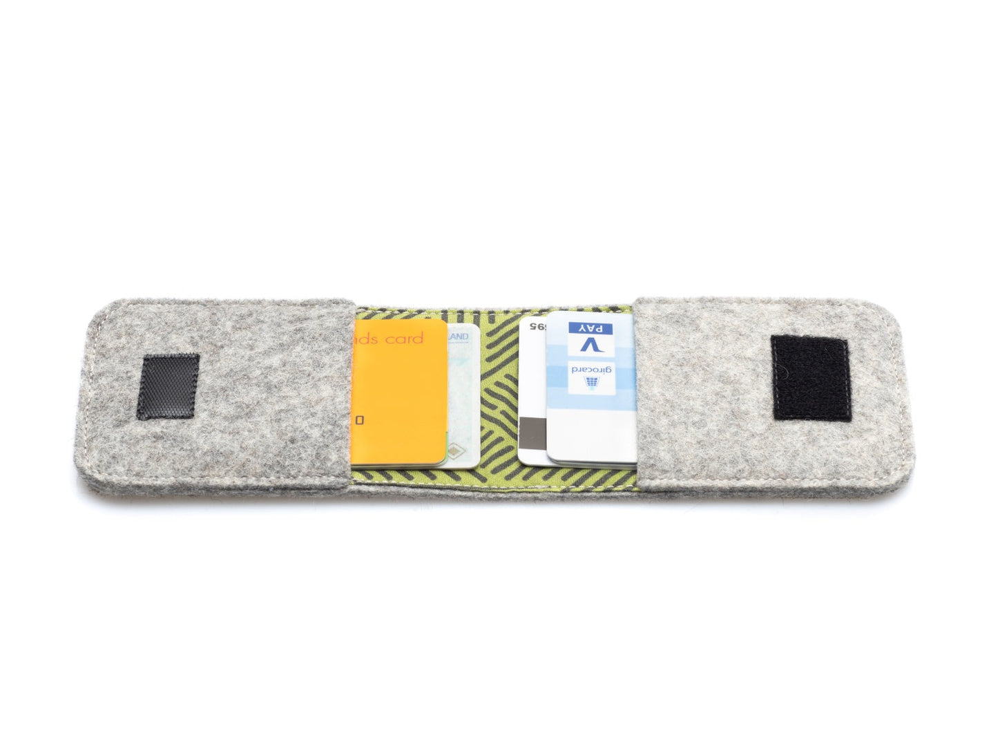 EC card holder made of felt | light grey - Stripes