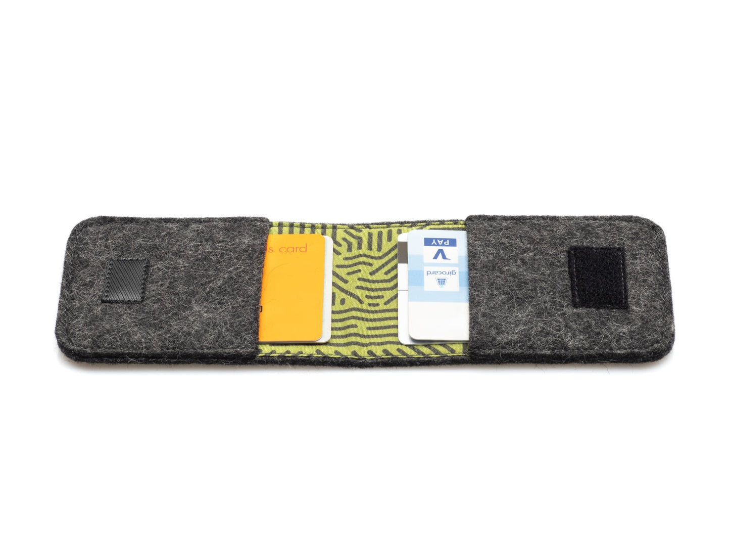 EC Karten Etui aus Filz | anthrazit - Stripes