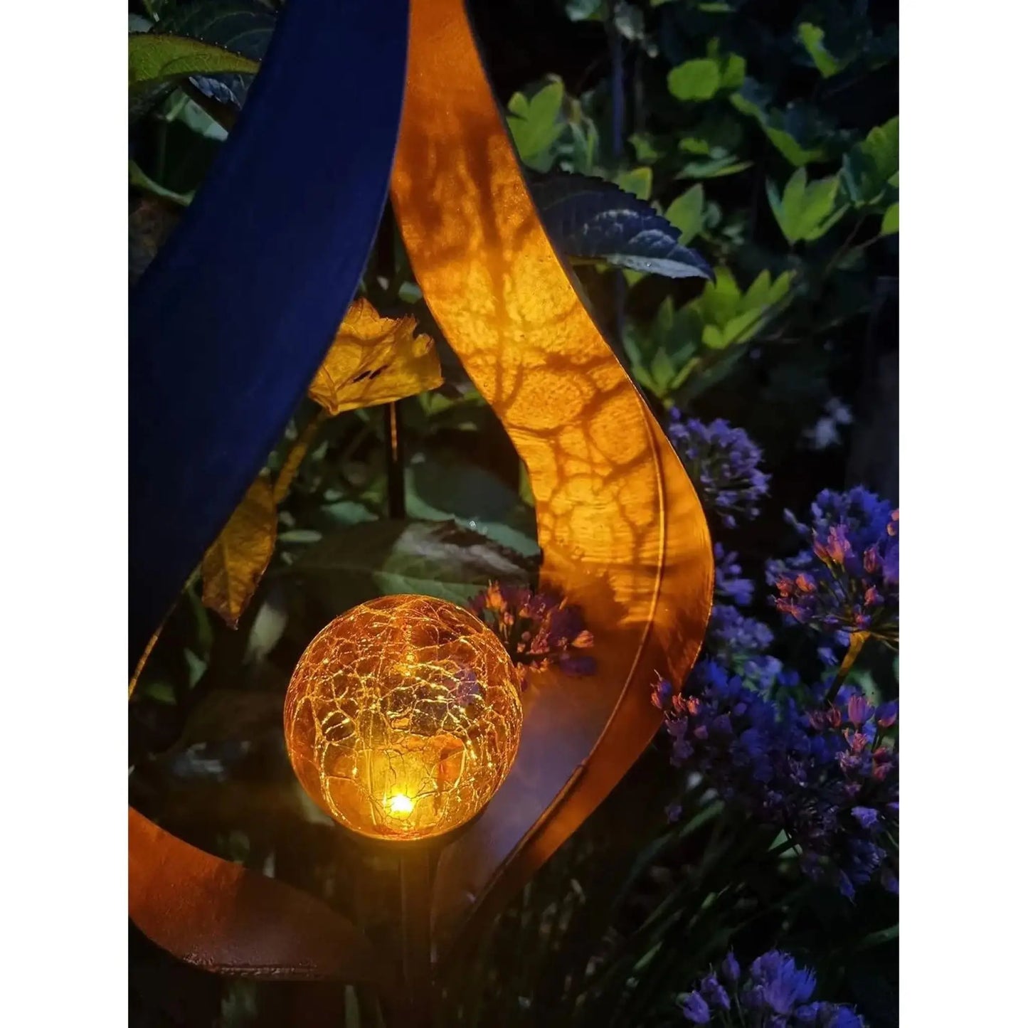 Solarleuchte SKY Solar Solarlampe schwarz Metall Höhe 90 cm Flamme