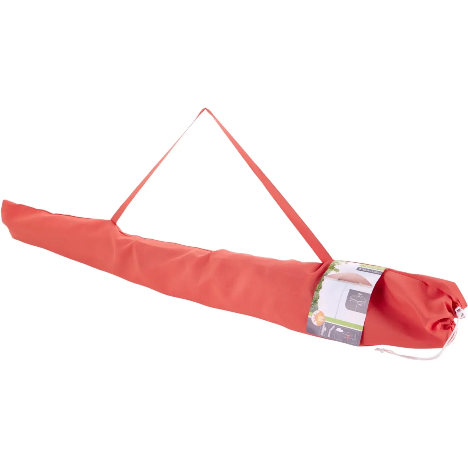Sonnenschirm mit Fransen 155 cm Mediterran Koralle neigbar UV Schutz 30+ Tragetasche Miamonda