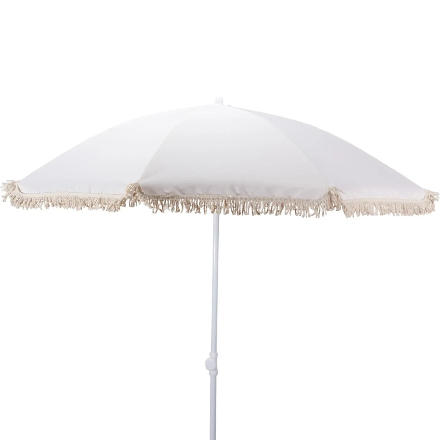 Sonnenschirm Strandschirm Balkon Gartenschirm creme Fransen Boho chic UV30+ 155cm