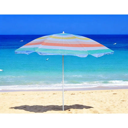 Sonnenschirm Strandschirm Balkonschirm UV Schutz 30+ gestreift 155 cm bunt