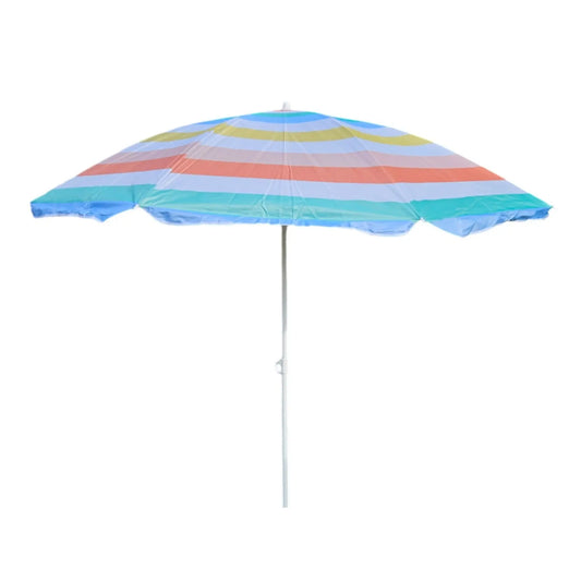 Sonnenschirm Strandschirm Balkonschirm UV Schutz 30+ gestreift 155 cm bunt