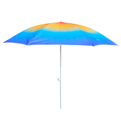 Sonnenschirm Strandschirm Balkonschirm UV Schutz 50+ blau gelb 155 cm bunt