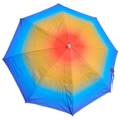 Sonnenschirm Strandschirm Balkonschirm UV Schutz 50+ blau gelb 155 cm bunt