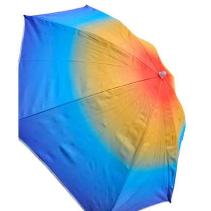 Sonnenschirm Strandschirm Balkonschirm UV Schutz 50+ blau gelb 155 cm bunt