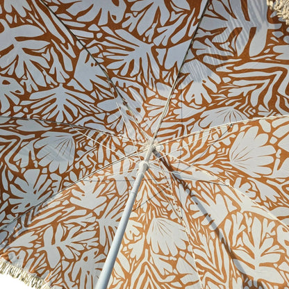 Sonnenschirm Strandschirm Gartenschirm BOHO UV30+ Balkonschirm Fransen 150cm