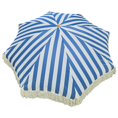 Sonnenschirm Strandschirm Schirm gestreift mit Fransen maritim UV Schutz Ø 180cm