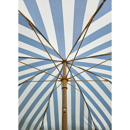 Sonnenschirm Strandschirm Schirm gestreift mit Fransen maritim UV Schutz Ø 180cm