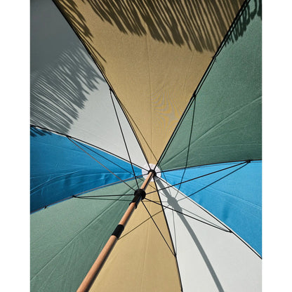 Sonnenschirm Strandschirm Schirm UV Schutz Fransen BLAU GRÜN knickbar Ø 170 cm